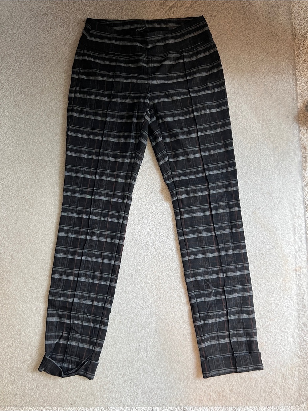 Lord & Taylor Kelly Plaid Knit Pull-On Women’s  Pants - Black/Gray size 2